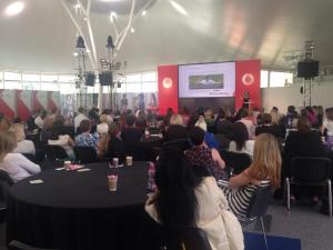 Talking about setting up Womanthology at Vodafone Women's Network event