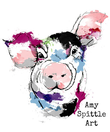 Amy Spittle Art pig