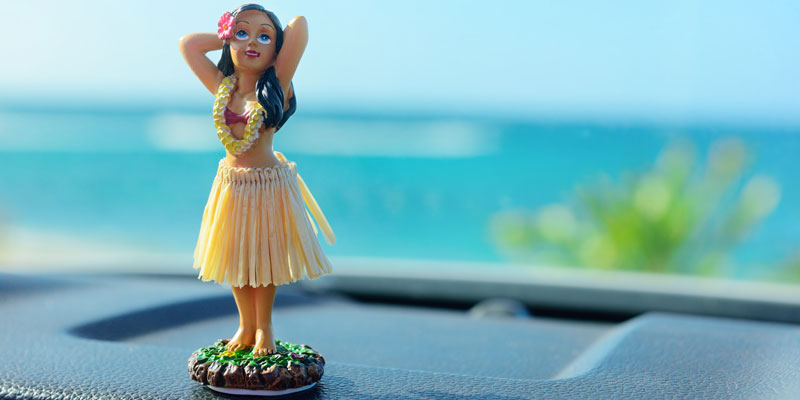 Hula girl on dashboard