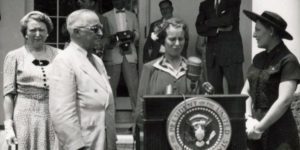Caroline-Haslett-and-President-Truman-at-the-White-House-1952