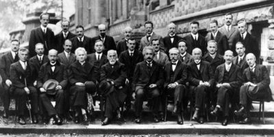Marie Curie and colleagues, including Einstein