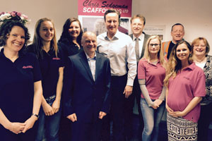 David Cameron visit to Chris Sedgeman Scaffolding