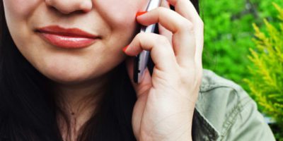 Woman using smartphone