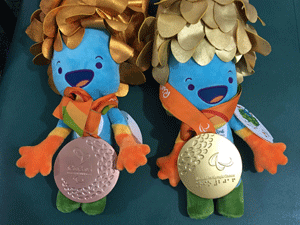 Rio 2016 Paralympic medals and mascots