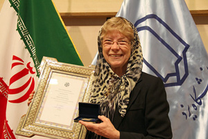 Cheryl receiving an honorary doctorate from Yazd University in Iran in 2015
