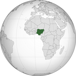 Nigeria on world map
