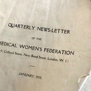 Medical Women's Federation newsletter from 1919