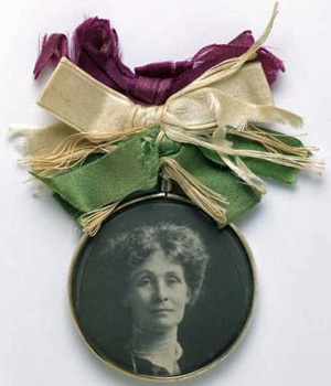 Portrait Badge of Emmeline Pankhurst c1909 - Museum of London